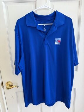 Mens ANTIGUA NHL NEW YORK RANGERS Blue Polo Size XL